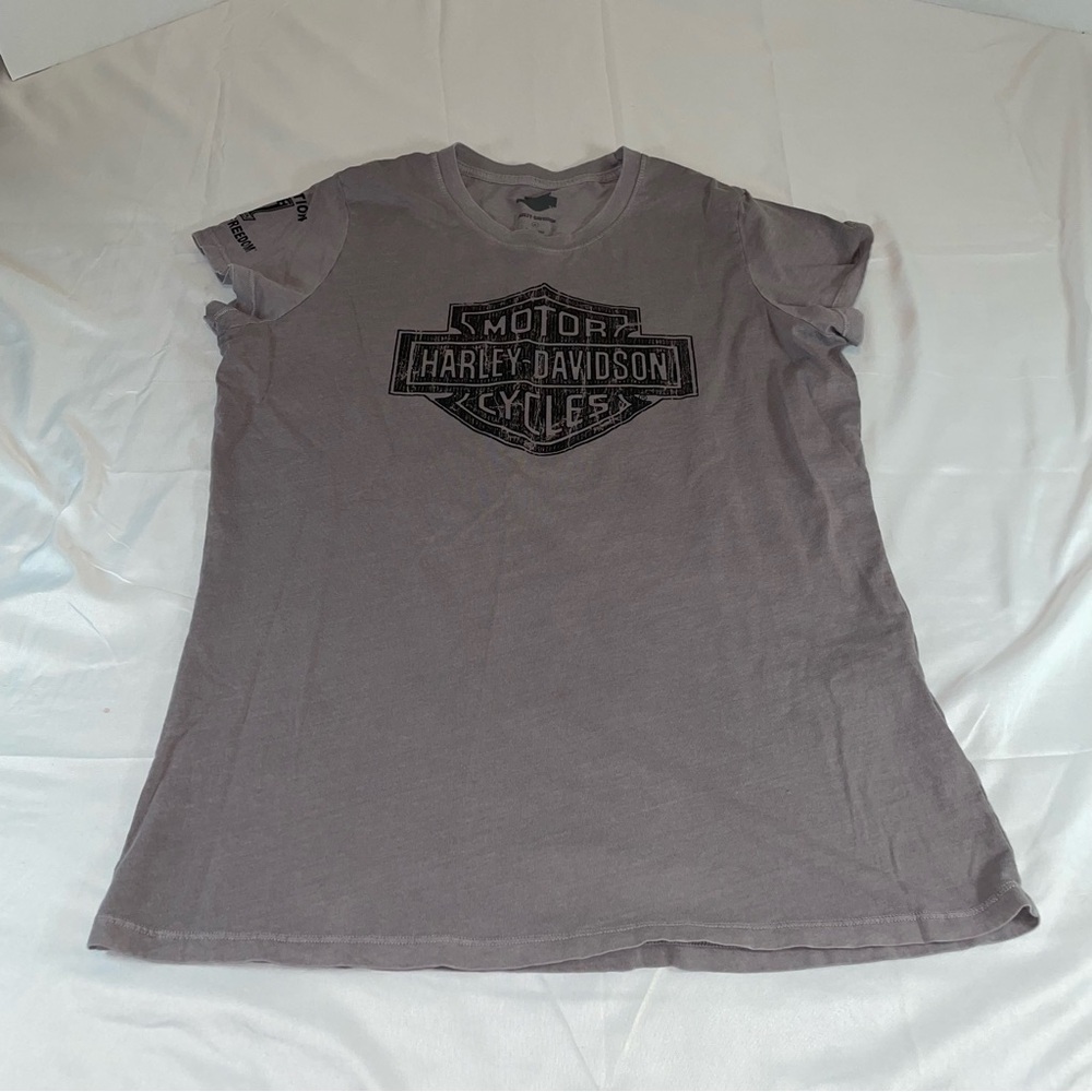 Harley-Davidson Wounded Warrior Project Gray Graphic T-Shirt‎ Womens XL USA Made